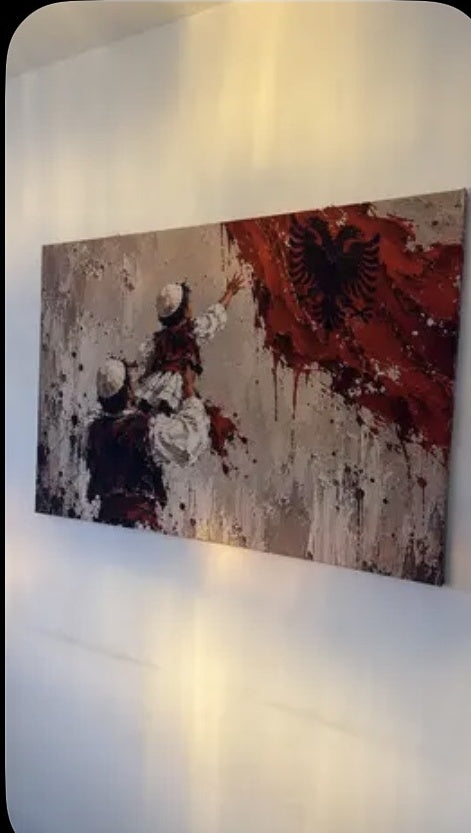 Leinwand an einer beleuchteten Kundenwand