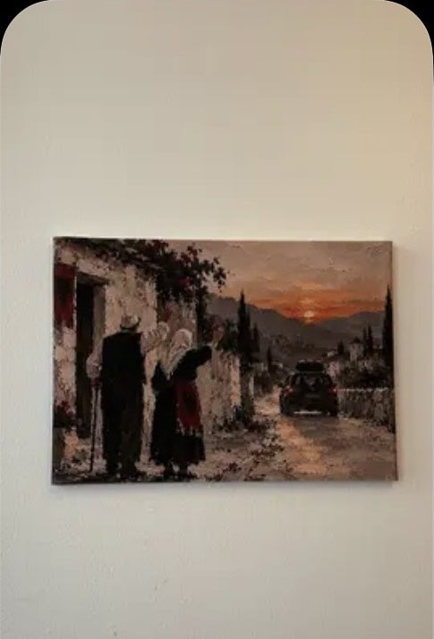 Leinwand an einer Kundenwand
